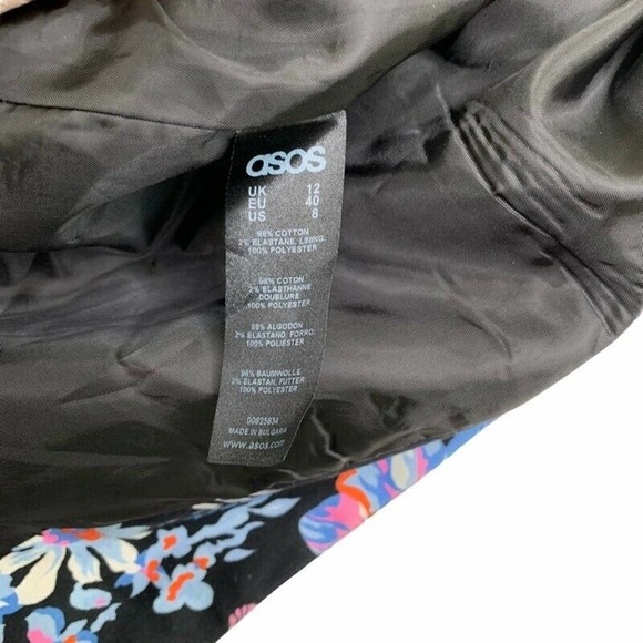 Asos Womens Suit Jacket Blazer Floral 8P - Picture 10 of 11